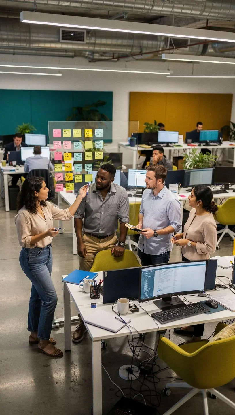 Ergonomische Möbel und durchdachte Beschilderung schaffen eine einladende Atmosphäre.